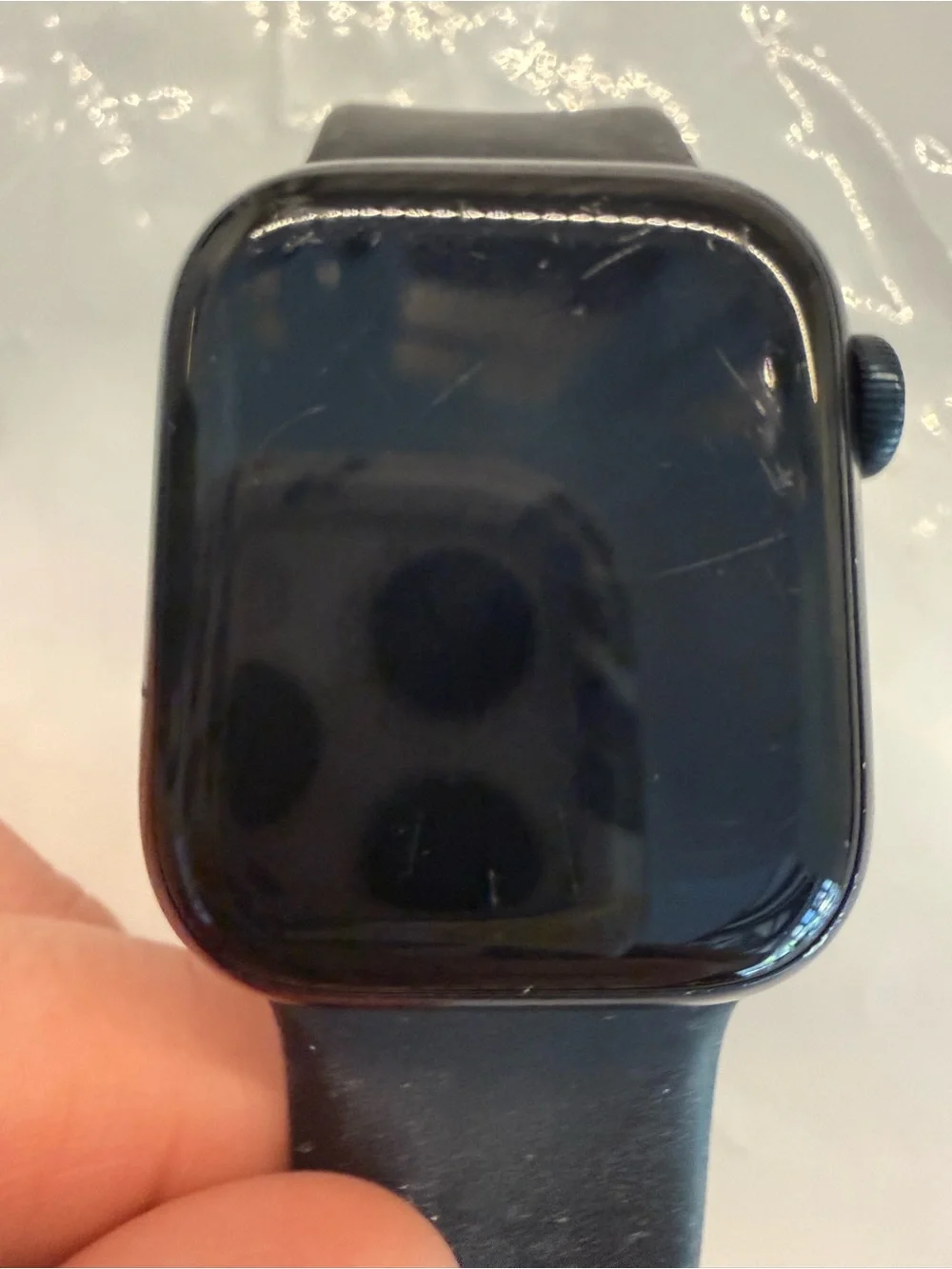 Apple Watch series 7 41mm aluminum with black silicone wrist band